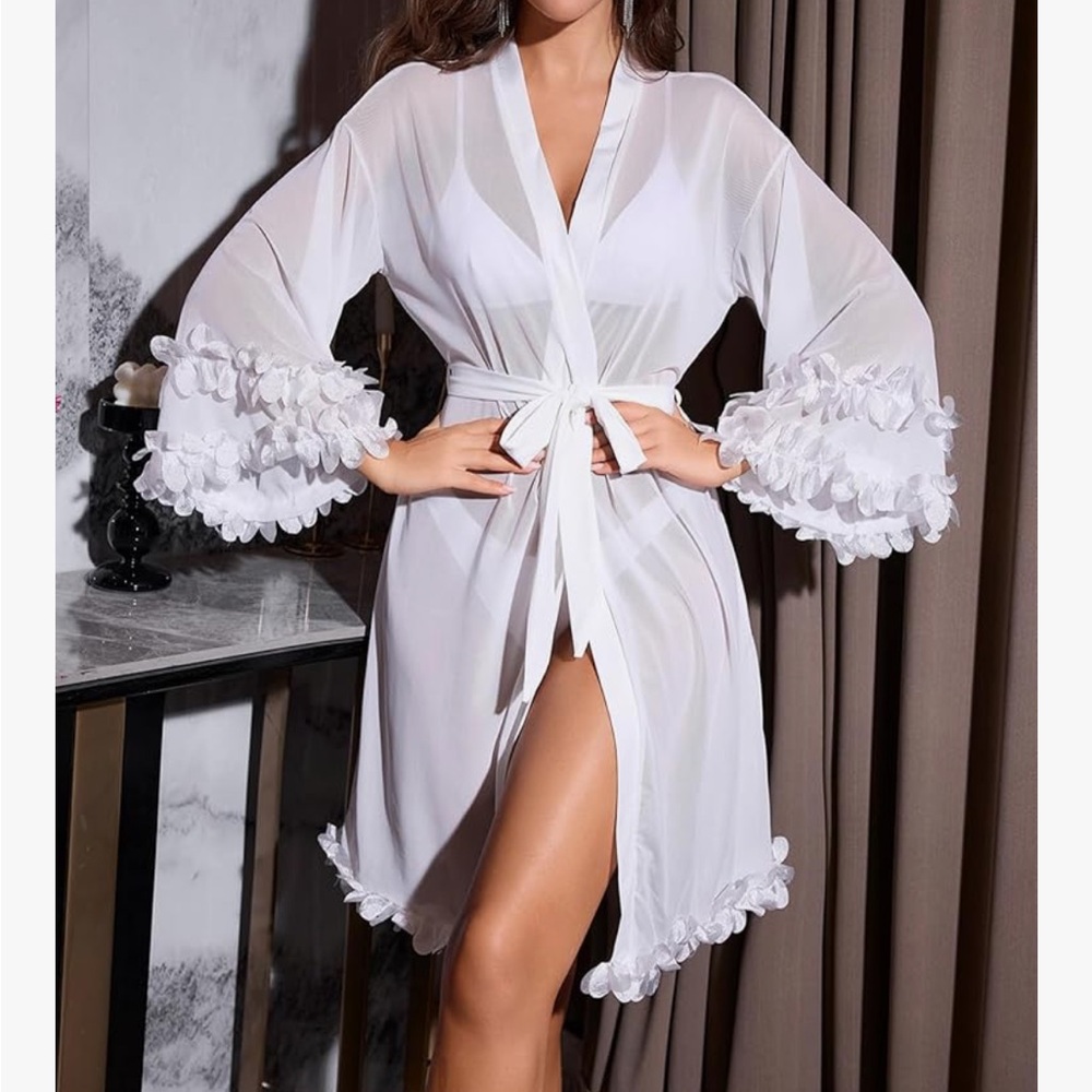 Bridal White Sheer Robe